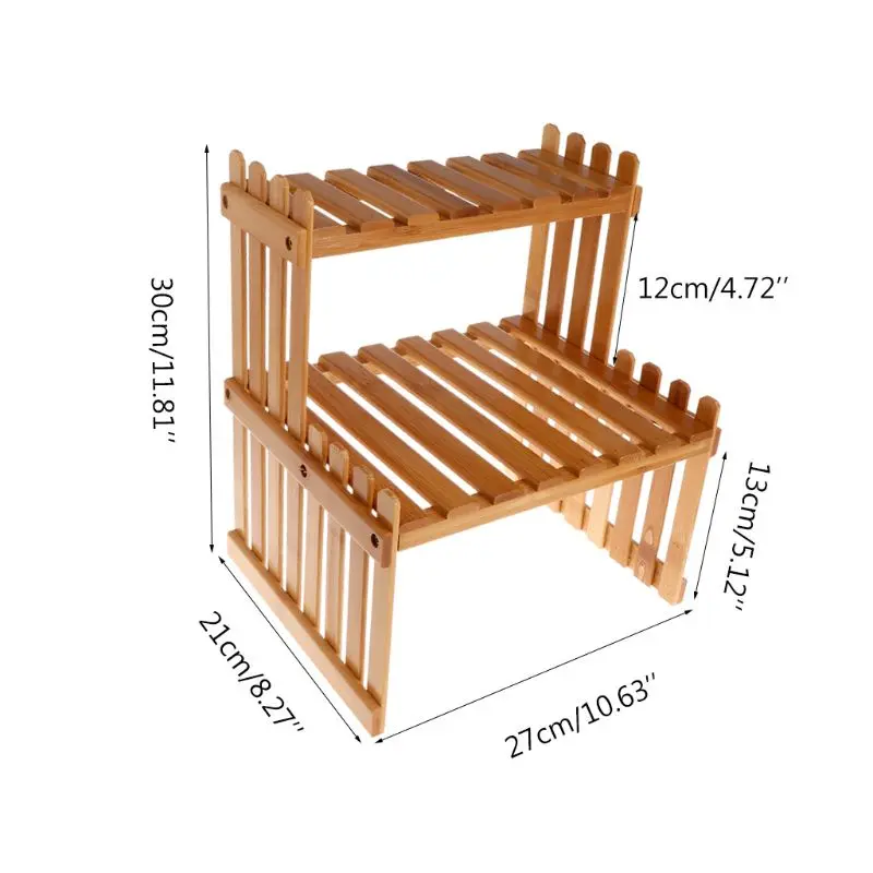 Полка цветок стенд бамбуковый деревянный стеллаж для хранения садовый Органайзер