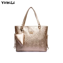 The new 2016 female bag European and American fashion one shoulder bag embossed female bag