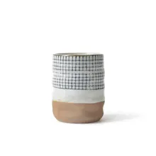 Из 2 предметов японский Стиль Клетчатый узор чашки Керамика Чай чашка Ретро Анти горячей