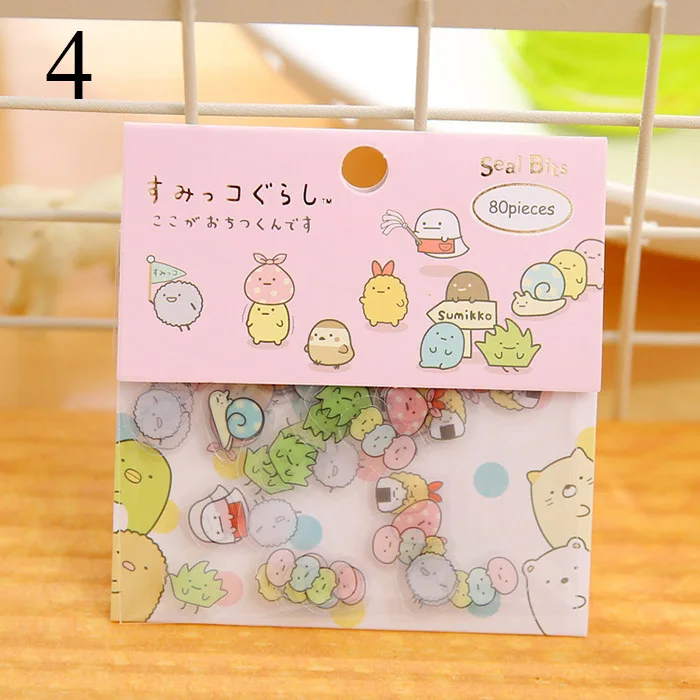 80pcs/lot DIY Cute Kawaii Transparent PVC Stickers Stickers &L Rilakkuma Lo X9L4 