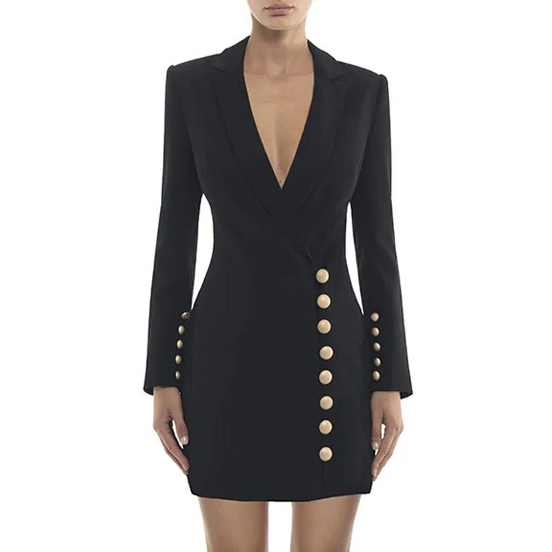 Mode Bouton V Formelle Noir Dame Manches Pour Beateen À De Femmes Unique 2018 Costumes blanc Blazers Cou Nouveau Longues qwFRxvEzx