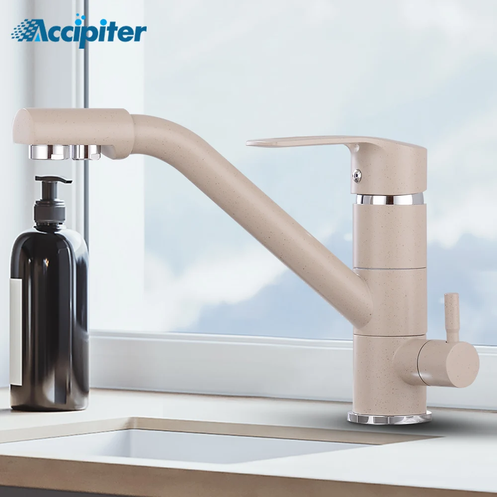  Kitchen Faucet Filter Water Swivel Drinking Faucet Dual Spout Purifier Kitchen Faucets Vessel Sink  - 33041895262