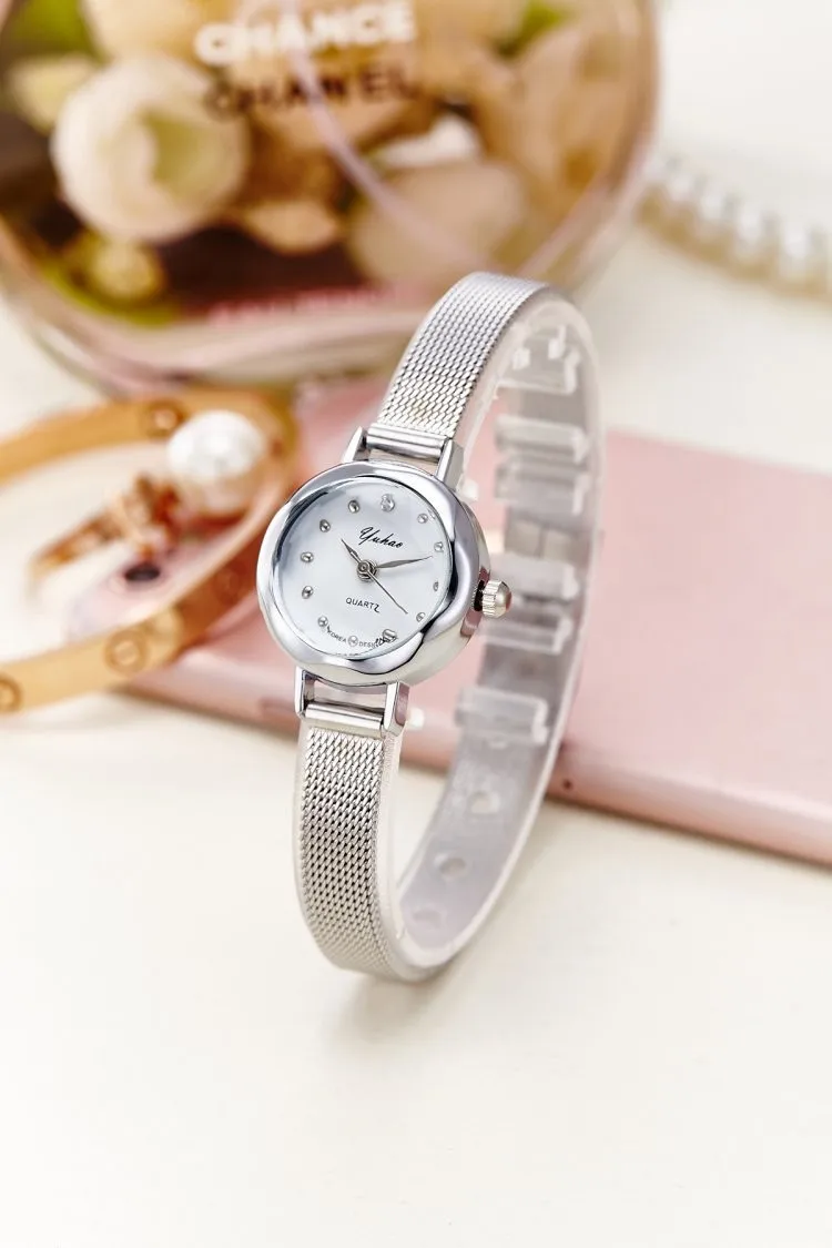 Модные часы браслет для женщин золото Элитный бренд нержавеющая сталь кварцевые часы для дам Повседневное платье часы со стразами