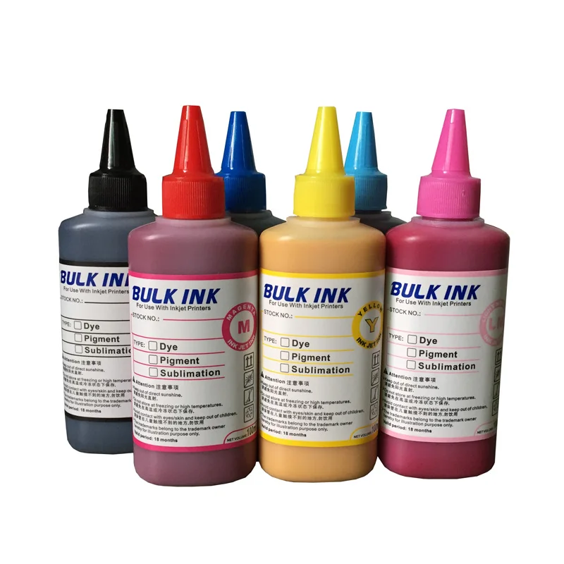 Sublimation Ink 6 colors(CMYKLCLM) for Epson Printer use for phone case,T-shirt,Ceramics,Pottery,Mouse pad,Cup Sublimation Ink 6 colors(CMYKLCLM) for Epson Printer use for phone case,T-shirt,Ceramics,Pottery,Mouse pad,Cup