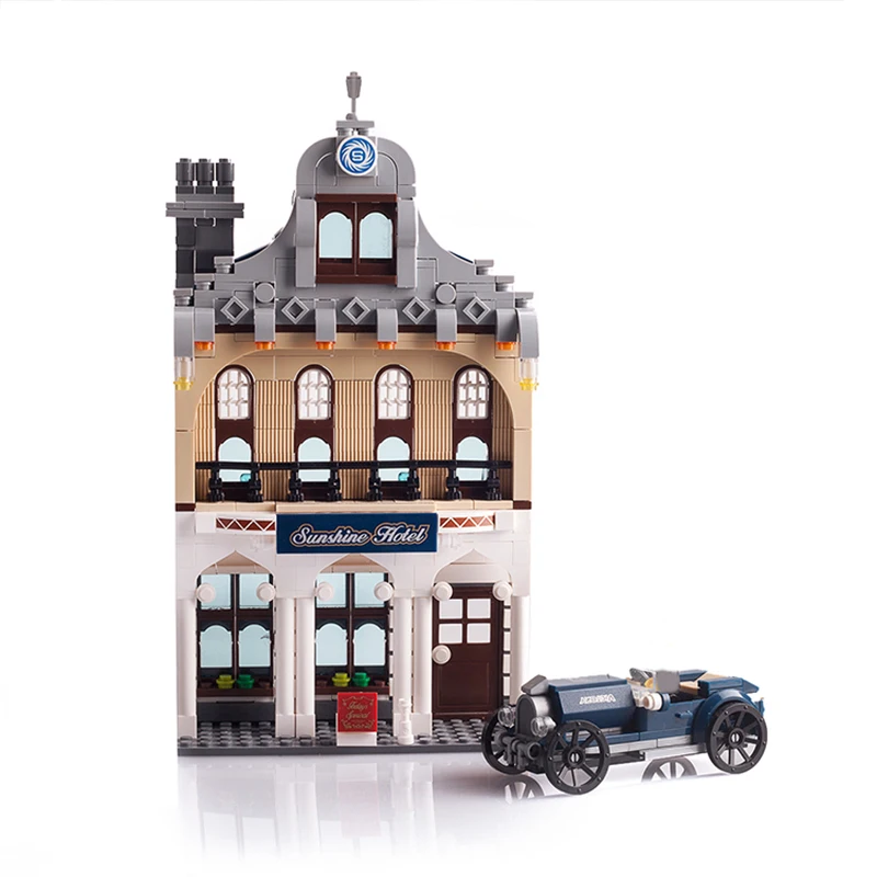 Enlighten City Series Sunshine Hotel Building Block sets Kids Educational Bricks Toys for Children block-set