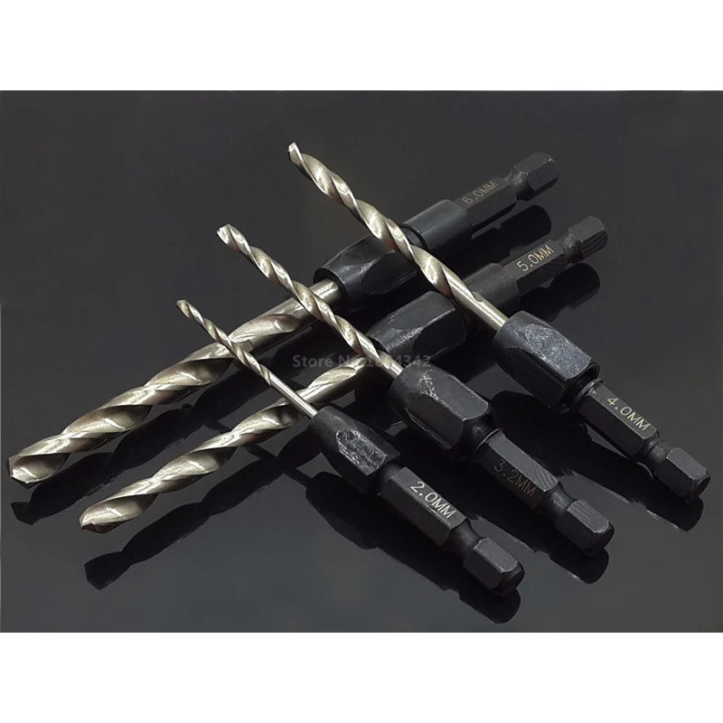

5pcs Set Hex Shank Quick Change Twist Drill Bits Core Drill Bit Hole Cutter Reamer Bits Hardness