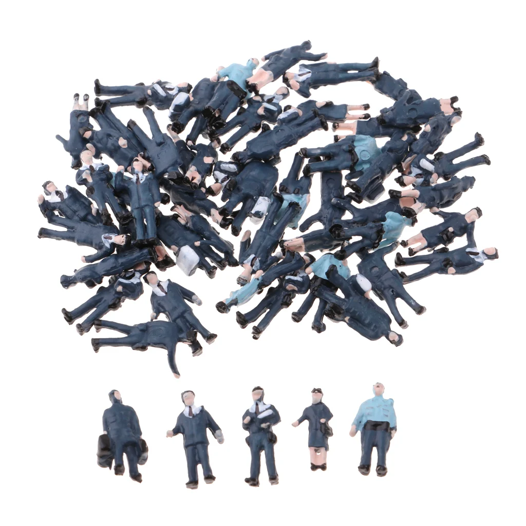 

1/150 Scale Mini Plastic Multicolor Police Action Figures Model Trians Miniatures