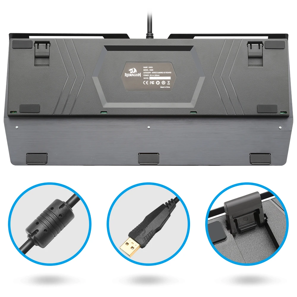 Redragon K560 Радужная алюминиевая USB Механическая игровая клавиатура синий