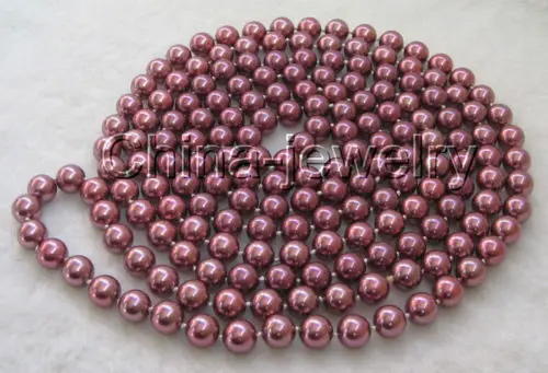 

FREE SHIPPING HOT sell new Style >>>>Gorgeous! 80" 10mm perfect round red south sea shell pearl necklace