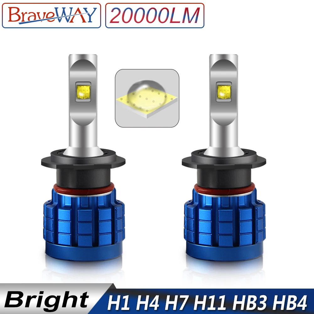 

BraveWay LED Bulb for Auto H1 H4 H8 H9 H11 HB3 HB4 9005 9006 H7 LED Canbus H11 LED Lamps for Car Headlight Luces Automoveis 12V