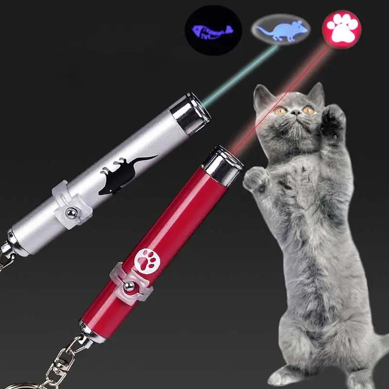 

Funny Pet Cat Toy Laser Pen Projection Flashlight With Fish Mouse Claw Infrared Pointer LED Light Laser Tease Cats Animal Toys
