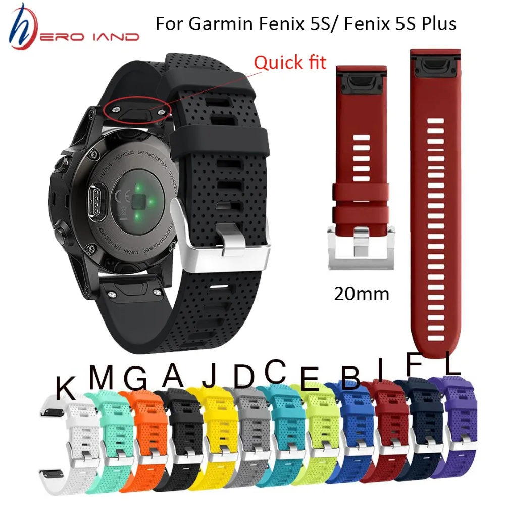 26 22 20 мм ремешок для часов Garmin Fenix 5X5 5S 3 3HR D2 S60 gps часы быстросъемные силиконовые Easyfit ремешок