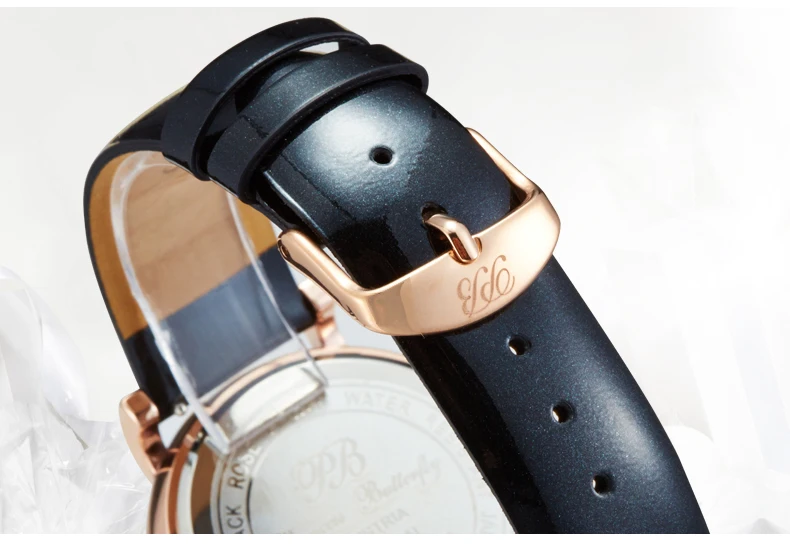 PB Watch Women Роскошные Брендовые ремешок для часы женские наручные вращающийся Кристалл Бабочка циферблат водонепроницаемый кожаный ремешок Кварцевые