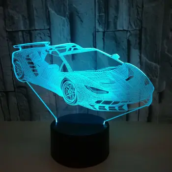 

Acrylic Sports Car Design 3d Gift Lamp Led Colorful Touch Remote Control Usb 3d Night Light 7 color change Kids Lamp
