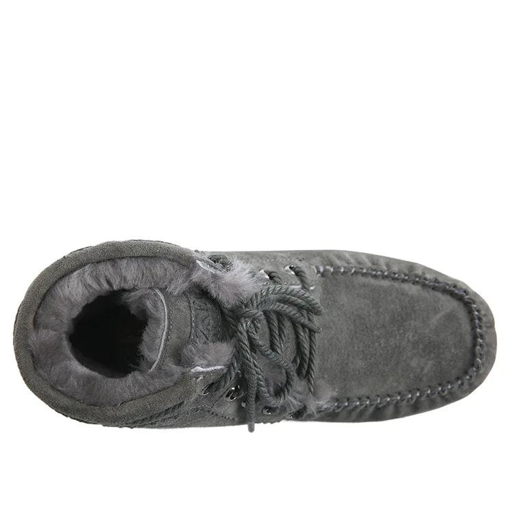 Las Alta Piel Caliente Invierno khaki gris Botas De Calidad Cuero Zapatos Genuino Negro azul rosado coffee Mujer Nieve Real Plantilla Mujeres Clásicas Felpa Owq8rO