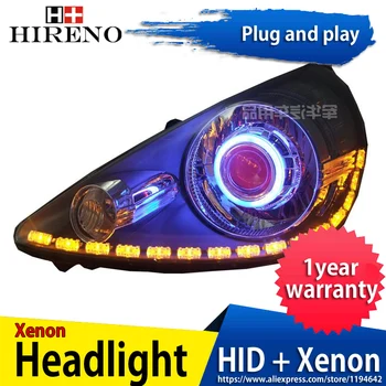 

Car custom Modified Xenon Headlamp for Honda Fit Jazz Hatchback 2006-08 Headlights Assembly Car styling Angel Lens HID 2pcs
