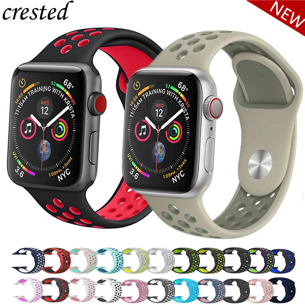 

Sport band for Apple Watch strap 42mm 38 mm iWatch 4 band 44mm 40mm Silicone Bracelet Watchband for Apple watch 4 3 2 1 42/44 mm