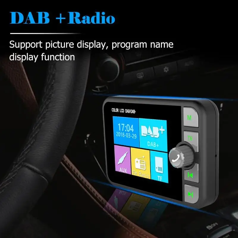 C6 2,4 дюймов цветной lcd Автомобильный DAB радио приемник fm-передатчик Bluetooth Handsfree цифровой вещательный приемник