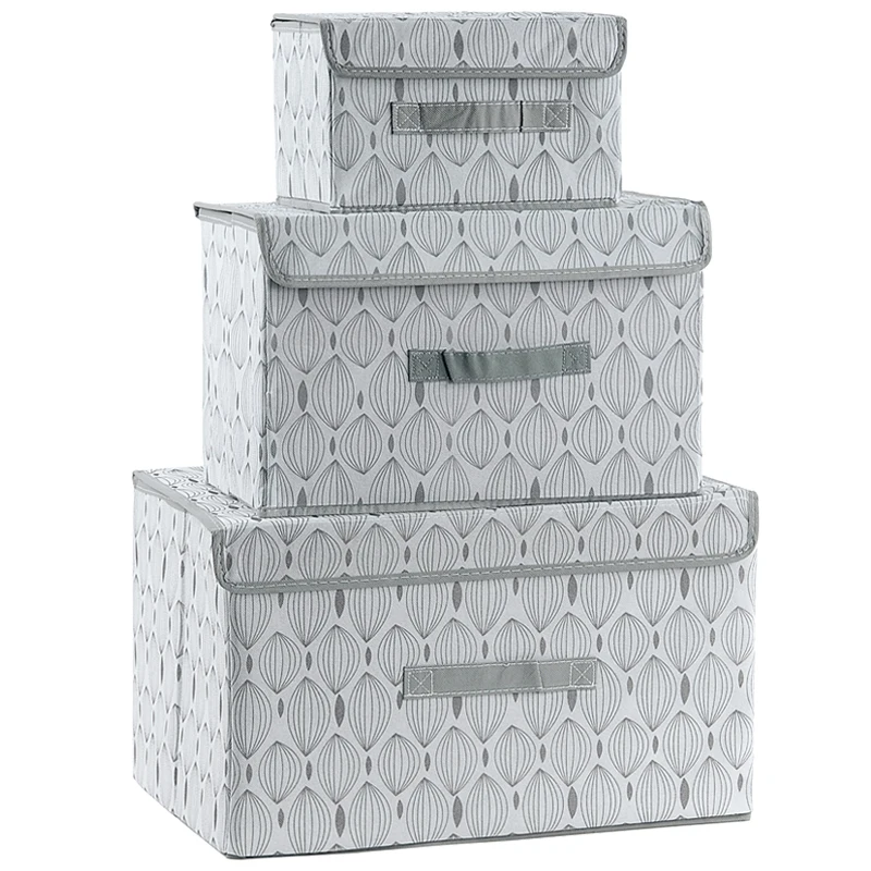 Large Dog Toys Storage Box Canvas Storage Basket Bin Organizer with Lid Light Gray Perfect Collapsible Bin for Organizing Dog Cat Toys and Accessories