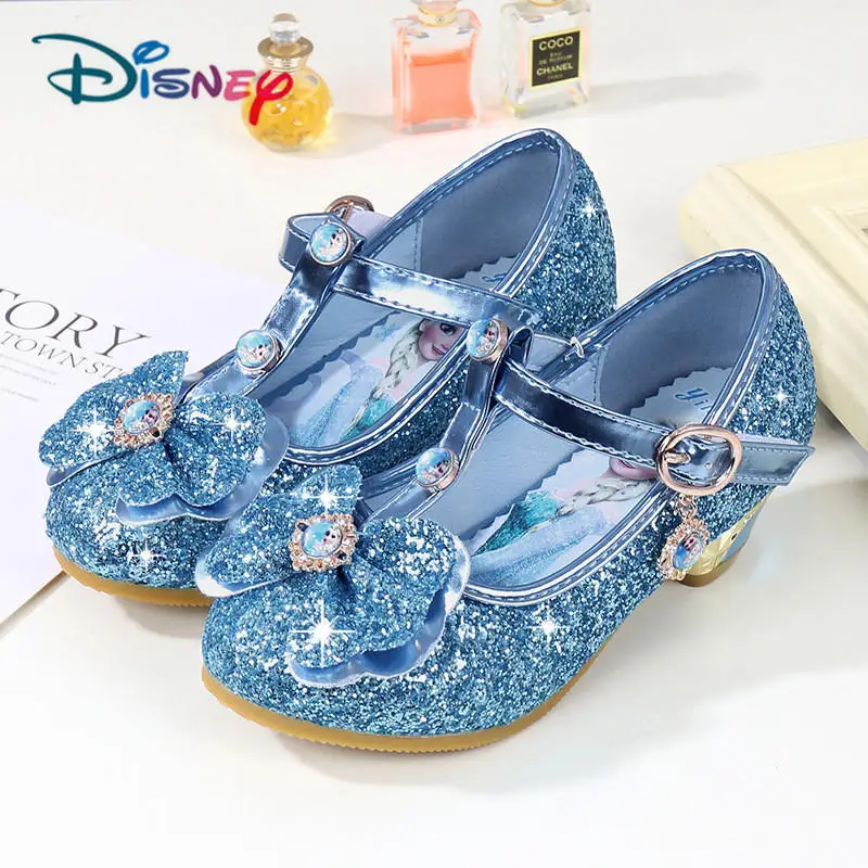 Дисней девушки сандалии Новая мода лето детская принцесса обувь Детские Стразы Замороженные сандалии с дизайном «Эльза» - Цвет: blue
