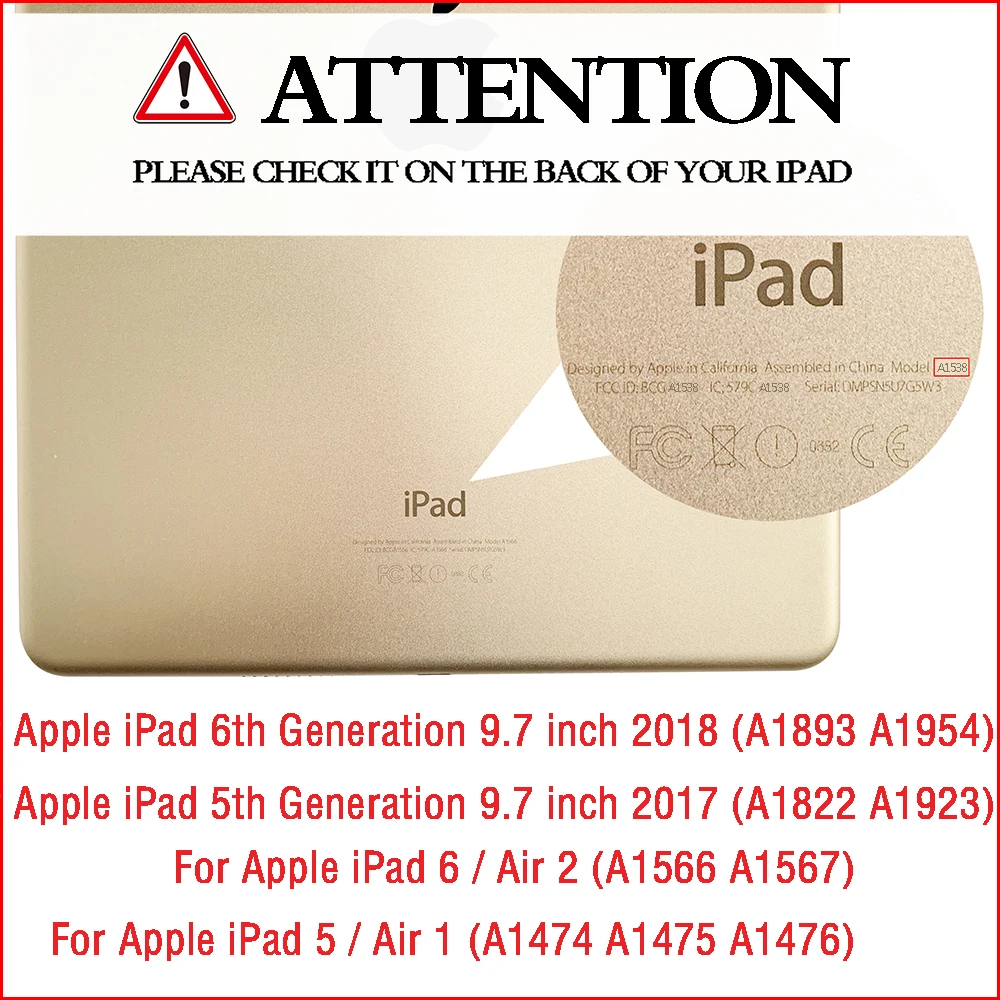 Чехол-подставка для нового iPad 9,7 дюймов 2017 и 2018 выпуск 6. Ультра тонкий смарт-чехол также для iPad Air retina крышка Авто wake/Sleep