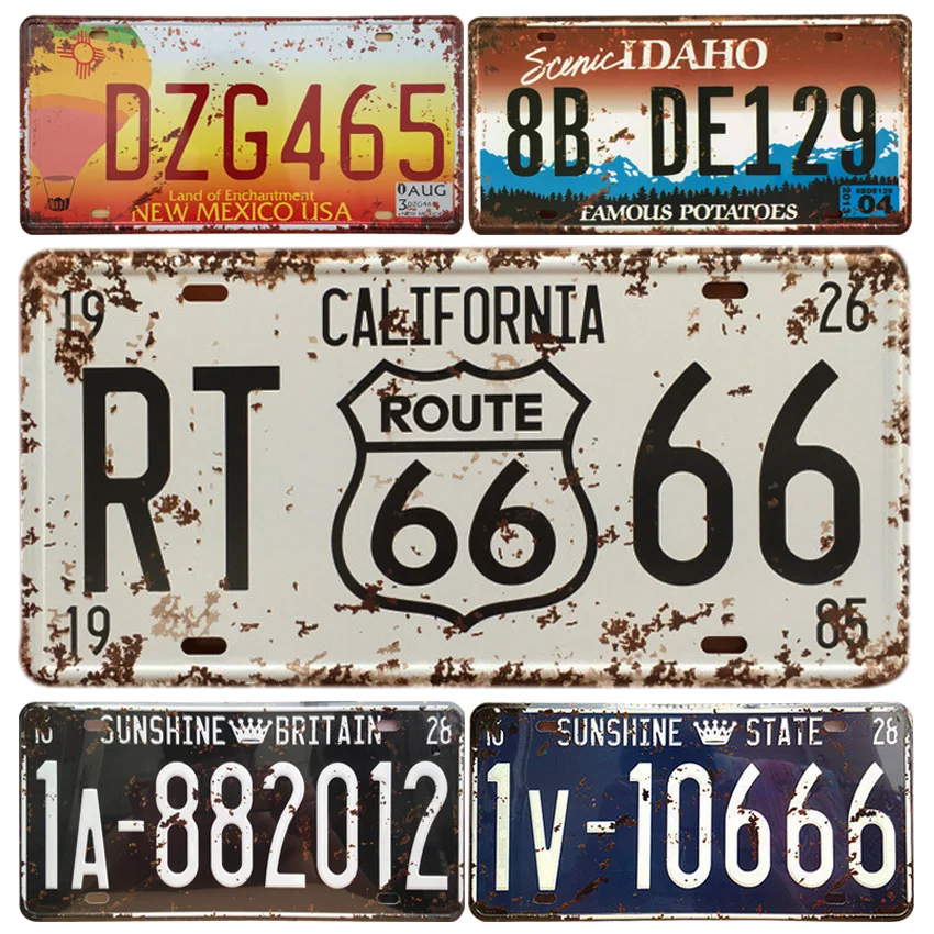 2019 США Route 66 автомобильный металлический номерной знак винтажный Декор для дома