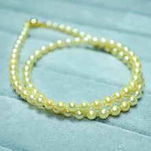 3-4 мм маленькое жемчужное ожерелье акойя кулон для женщин ювелирные украшения подлинное серебро высшей пробы 925 Ювелирный дизайн Рождественский подарок