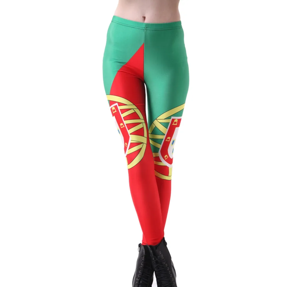 ElasticCasualPants3DDigitalPrintingPortugueseflagPatternWomen