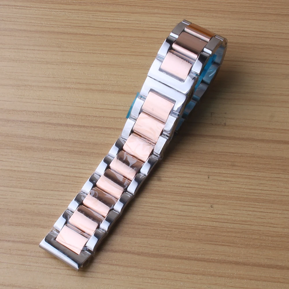 Серебряные и розовые золотые ремешки для часов браслет браслеты красивые полированные полосы