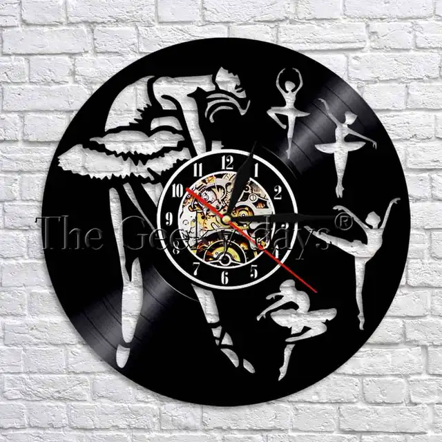 1piece Ballerina Vinyl Record Wall Clock Modern Design Ballet Dancer 1piece Ballerina Vinyl Record Wall Clock Modern Design Ballet Dancer Nursery Art Decor