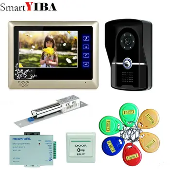

SmartYIBA 7inch TFT Touch Key LCD Screen Color Video Door Phone Doorbell Intercom System 700TVL Night Vision Camera Doorphone