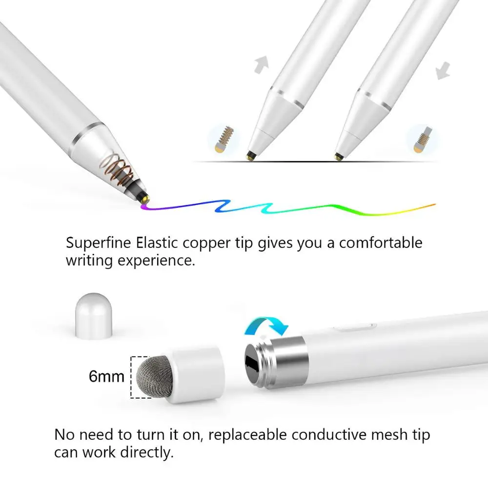 Дешево Активный карандаш стилус для Apple iPhone iPad рисунок емкостный сенсорный стилус ручка для huawei Xiaomi телефон samsung S8 S9 S10 Plus