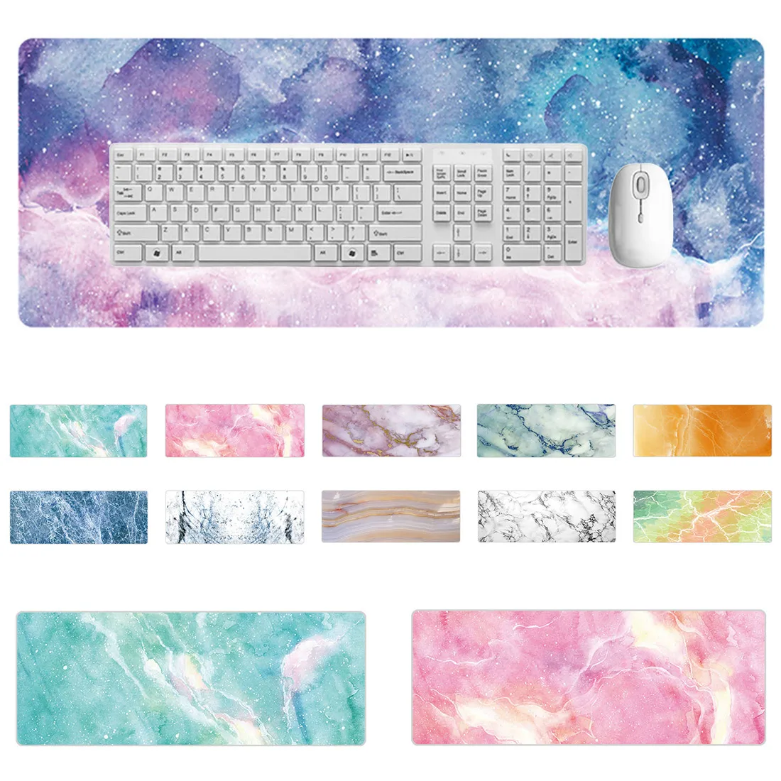 New Fashion Marble Texture Oversized Custom DIY Mouse pad Keyboard Mat Table Protector Soft Gaming Mousepad for Tablet PC Laptop