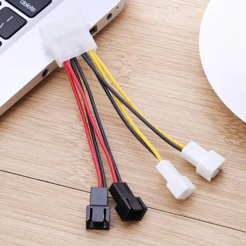 2pcs 4-Pin Molex to 3-Pin Fan Power Adapter Cables for CPU and PC Case Fans Description Image.This Product Can Be Found With The Tag Names Computer Cables Connecting, Computer Peripherals, Fan power cable, PC Hardware Cables Adapters