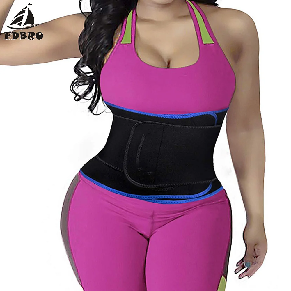 

FDBRO 2019 Women Fitness Adjustable Waist Support Belt Waist Belt Gym Waist Protector Weight Loss Sports Sweat Lumbar Gym Belt