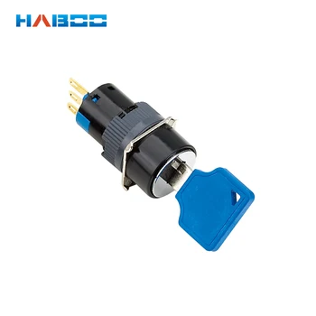 

low shipping cost,dia.16mm 2 positions key lock push button switch ROHS goldplating contacts and pins