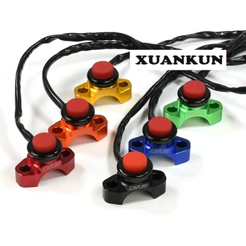 

XUANKUN Motorcycle Off-Road Vehicle Modification Accessories CNC Emergency Flame Switch Aluminum Alloy Start Button Parking