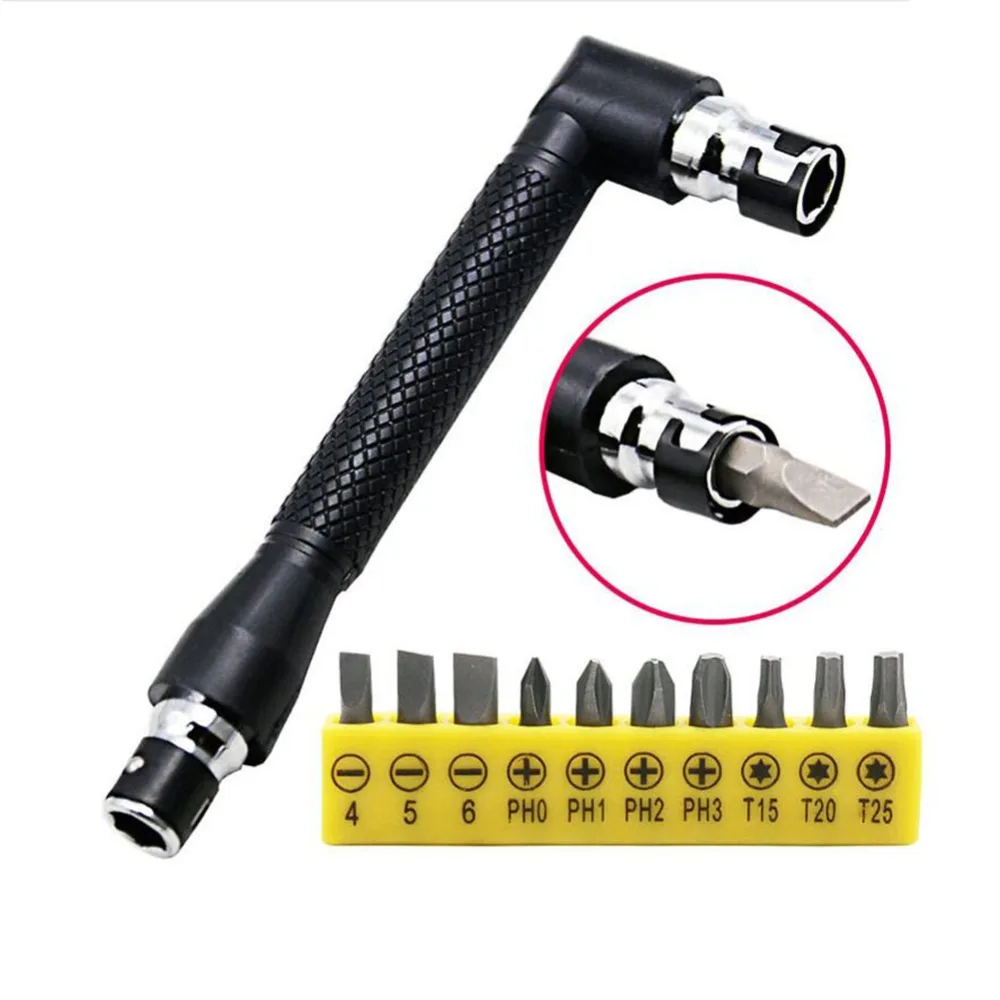 

10 in 1 Socket Screwdriver Set L-shaped Angle Head Twin Wrench Driver Set Flat Phillips Torx Screwdriver Hand Repair Tools Set