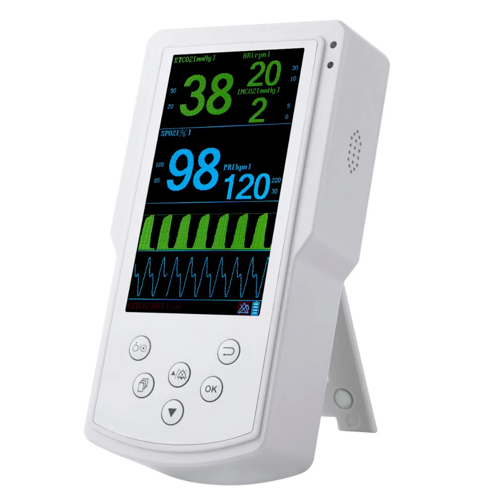 Healthecare Spo2 и Etco2 каптографический монитор для уличной гигиены ручной датчик EtCo2 Co2