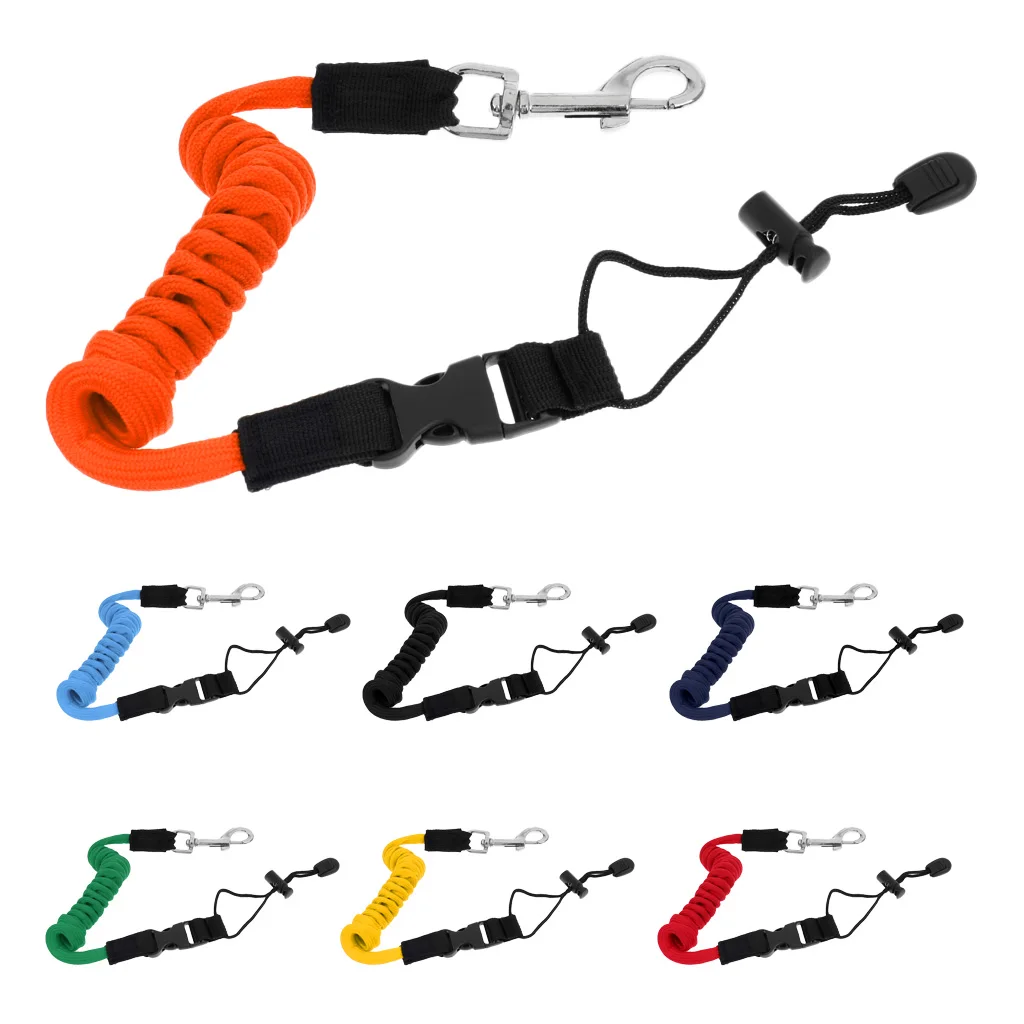 55inch Universal Kayak Paddle Leash Safety Stretch Boat Fishing Rod Lanyard Cord Water Sports Kayaking Paddle Accessories