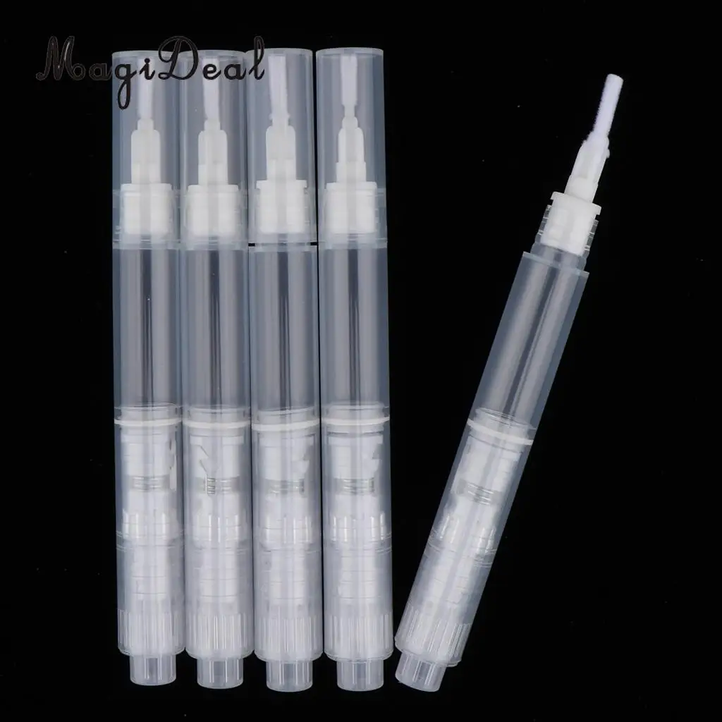 Kesoto 5pcs 3ml Empty Twist Pen Cosmetic Nail Oil Eyelash Lip Gloss Tube with Brush