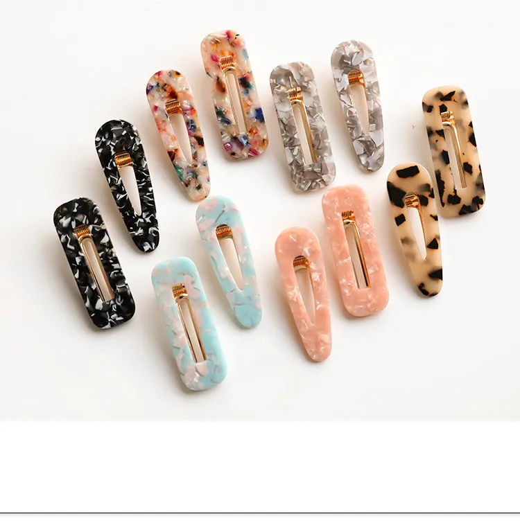 

Japan Women Acetic Acid Hair Clips Hairpins Leopard Print Geometric Waterdrop Barrettes Girls Korean Hairgrips Hair Accessories