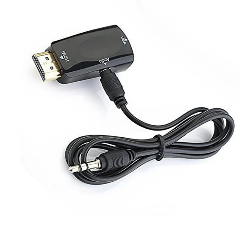 Для HDMI VGA адаптер конвертер кабель с аудио кабелем поддержка HD 1080P для ПК ноутбука