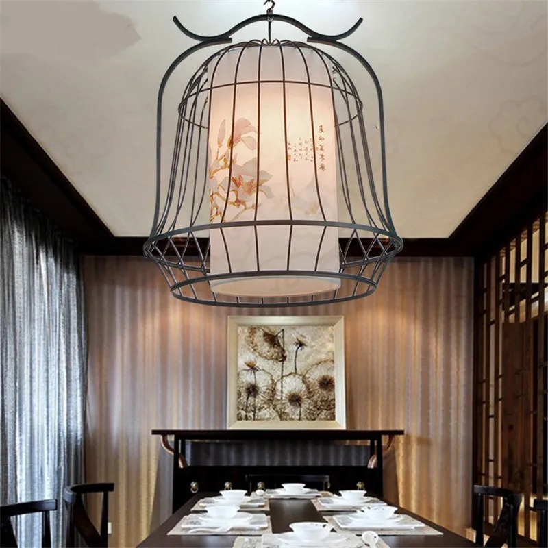 

Chinese iron birdcage pendant lamp lighting retro Hotel tea house lighting cafe restaurant pendant light club house lamp ZA81730
