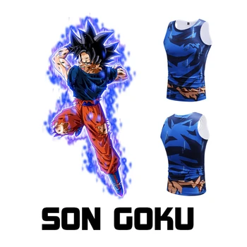 

Summer new men's digital animation Son Goku 3D printing sports vest fitness running shirt cosplay anime costume
