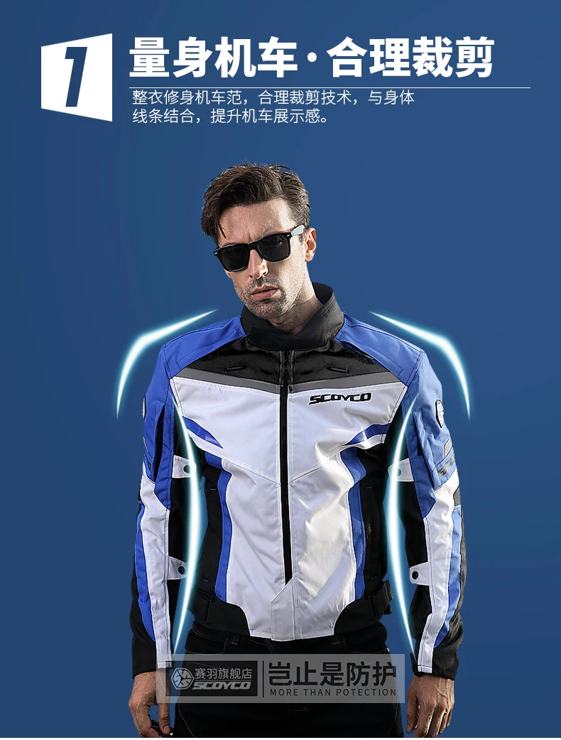 SCOYCO NEW Motorcycle Jacket Windproof Waterproof Coldproof Long Distance Touring Driving Clothing Motocross Jacket JK92