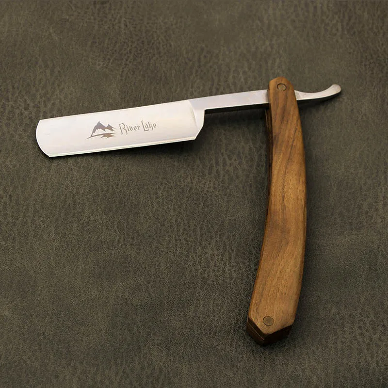 Складная бритва для речного озера, прямая бритва, бритвенная ручка, ручная работа, деревянная ручка, бритва, прямая бритва - Цвет: JH 17