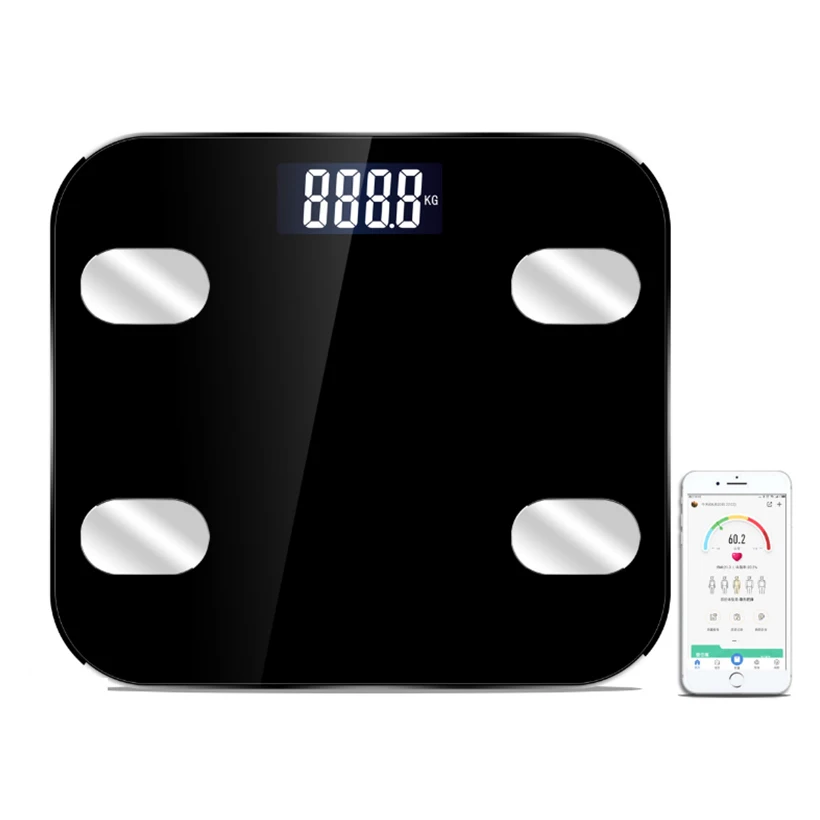 Bluetooth жира масштаба Smart Digital Ванная комната Вес масштаба iOS и Android приложение Беспроводной анализатор состава тела D40