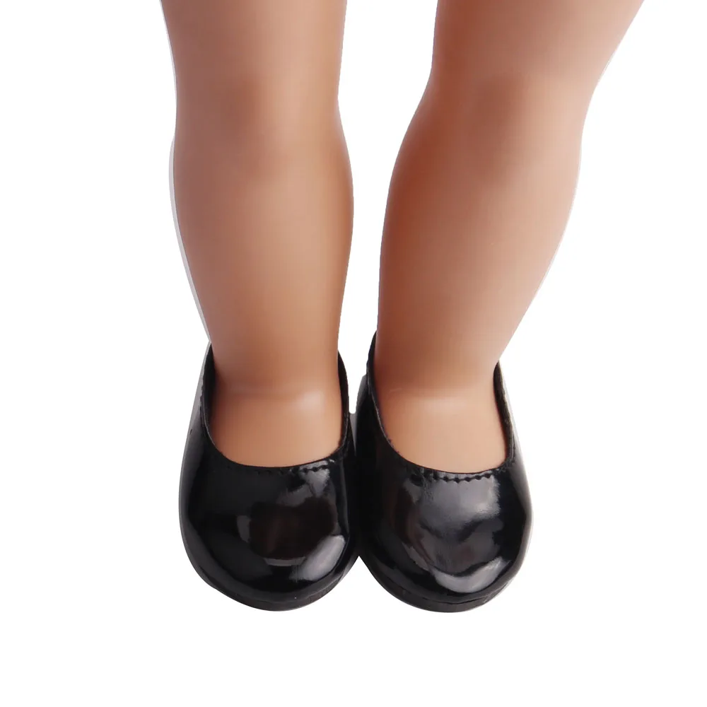 

18-inch American doll shoes 2019 new 45CM new baby black single shoes european-style doll accessories S88