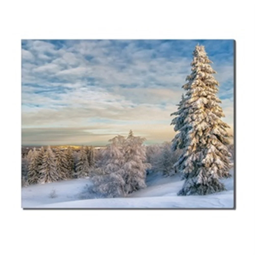 

Winter Landscape Snow Pine Trees Blue Sky Decorative Pictures For Living Room Bedroom Cuadros Decor Mural Wallpaper Wall Artwork